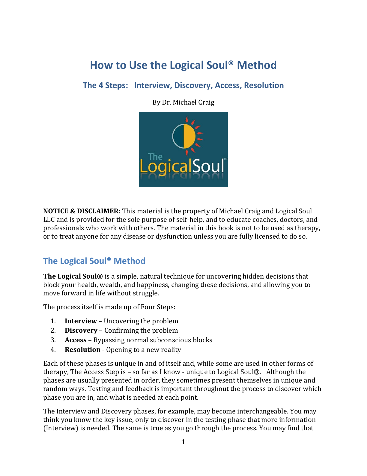Cover of How to Use the Logical Soul Method: The 4 Steps